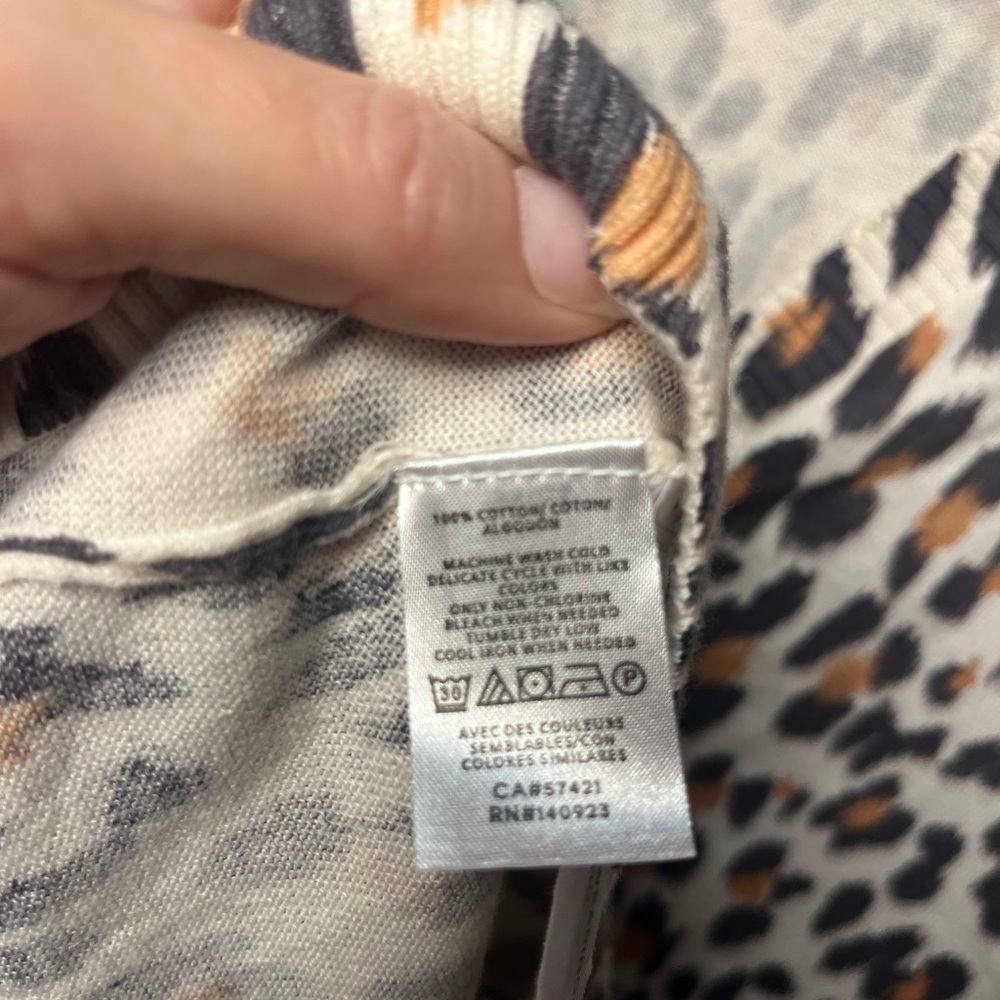 LOFT 100% Cotton Animal Print Women's V-Neck Cardigan - Picture 10 of 13